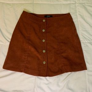 F21 Burnt Orange Suede Skirt